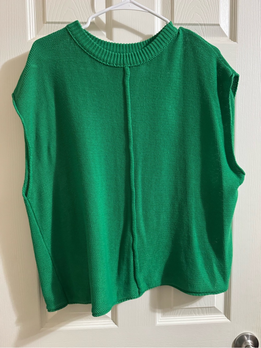 Green Sleeveless Knit Sweater Top
